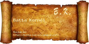 Batta Kornél névjegykártya